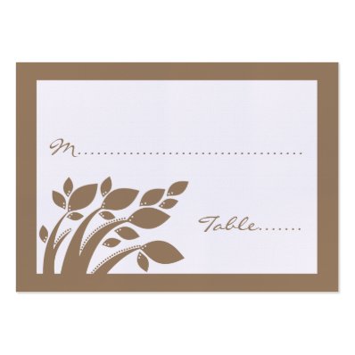 Autumn Foliage Wedding Place Card Large Business Card