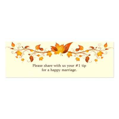 Autumn Foliage Wedding Questionnaire Business Cards by mistyqeweddings