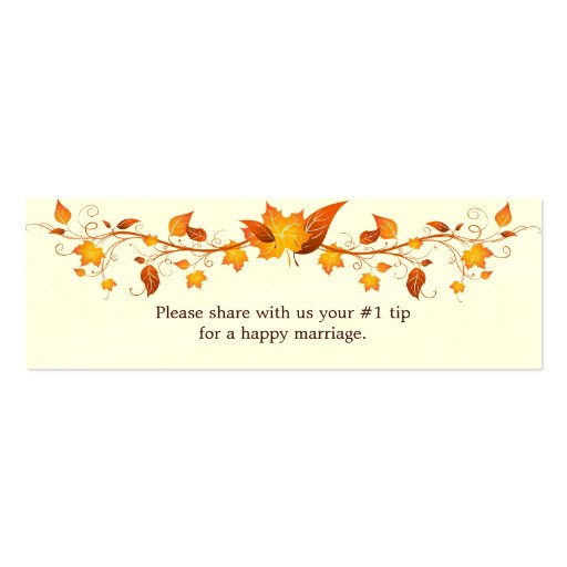 Autumn Foliage Wedding Questionnaire Business Cards (front side)