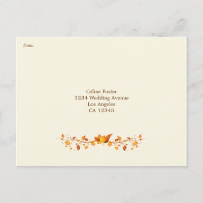 Autumn Foliage Wedding RSVP Postcard