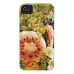 Autumn Fruits Watermelon Grapes Peaches Case-mate Iphone 4 Case