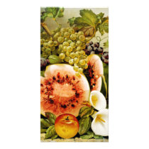 Autumn Fruits Watermelon Grapes Peaches Photo Greeting Card