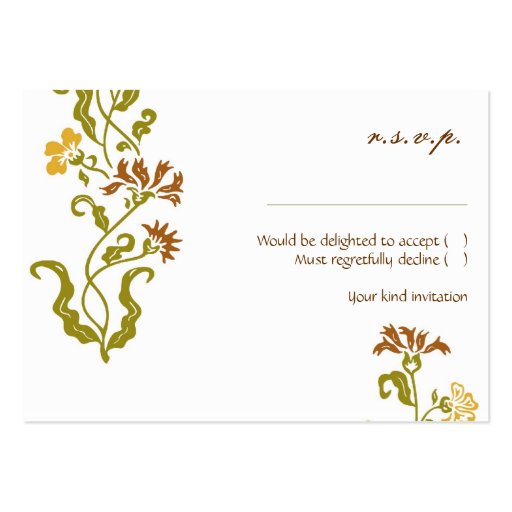 Autumn Garland RSVP Card Business Card Templates (front side)