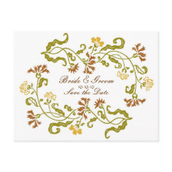 Autumn Garland Save the Date Postcard postcard