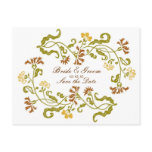 Autumn Garland Save the Date Postcard postcards