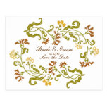 Autumn Garland Save the Date Postcard