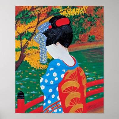 Autumn Geisha Print by LisaLorenzPaintings