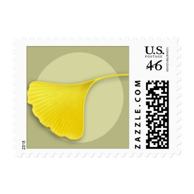 Autumn Ginkgo Leaf Postage by jamieco