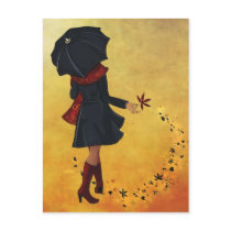 Autumn girl post cards