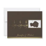 Autumn Glamour in Chocolate Brown and Gold Invites