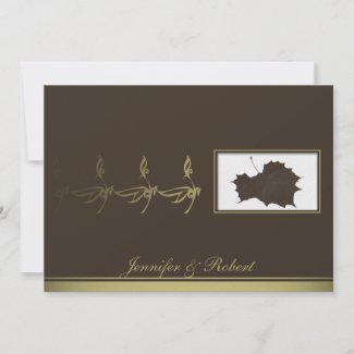 Autumn Glamour in Chocolate Brown and Gold invitation