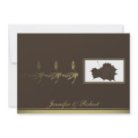 Autumn Glamour in Chocolate Brown and Gold Personalized Invites