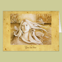 Autumn Goddess with Antique Parchment cards