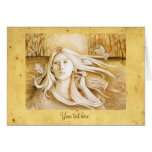 Autumn Goddess with Antique Parchment Greeting Card