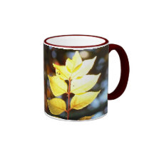 Autumn golden ash leaf mug
