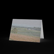 Autumn Grains & Amish Farm Road Greeting Card