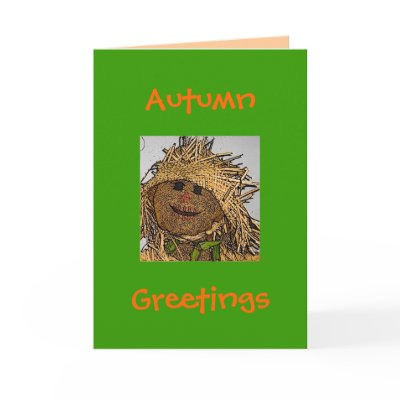 Autumn, Greetings Card-Scarecrow Design by pammys