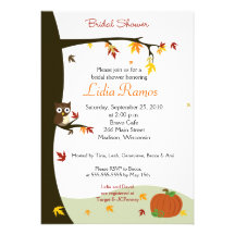 Autumn Halloween 5x7 Bridal Shower Invite
