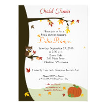 Autumn Halloween 5x7 Bridal Shower Invite