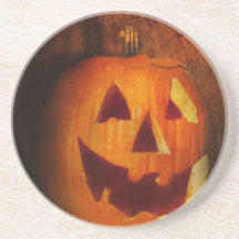 Autumn - Halloween - Jack-o-Lantern Beverage Coaster