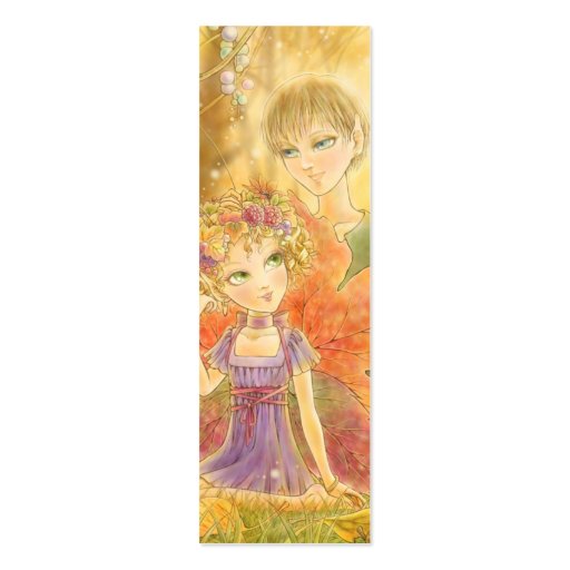 Autumn Harmony Bookmark Business Card Template (front side)