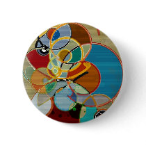 Autumn Harvest - Abstract Button