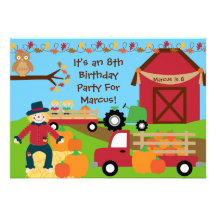 Autumn Harvest Birthday Party Invitation
