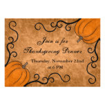 Autumn harvest pumpkin Thanksgiving dinner 5x7 Invite