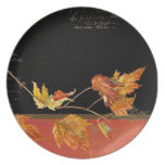 Autumn Harvest Red Maple Falling Leaves Leaf Dinner Plate Autumn Harvest Red Maple Falling Leaves Leaf Dinner Plate