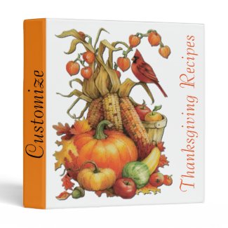 Autumn Harvest Thanksgiving Recipe Binder