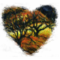 Autumn Heart Ornament with Trees photo sculptures by Linandara Autumn Heart Ornament with Trees photo sculptures