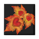 Autumn Hearts Black Magnet by Jaenne Autumn Hearts Black Magnet
