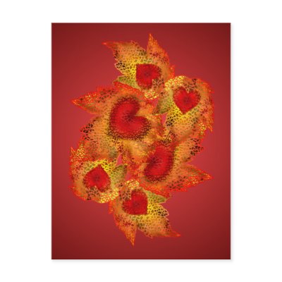 Autumn Hearts Postcard by Jaenne
