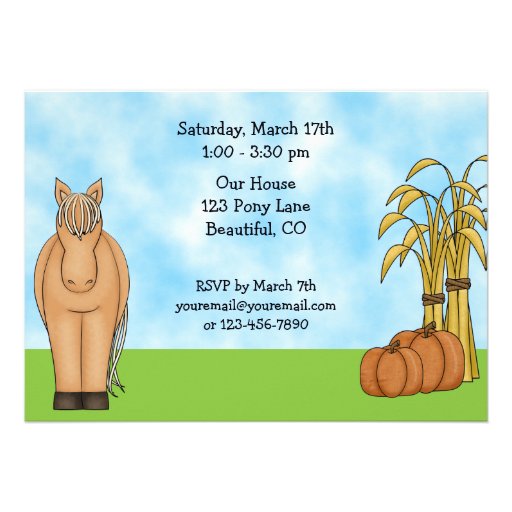 Autumn Horse Birthday Invitation