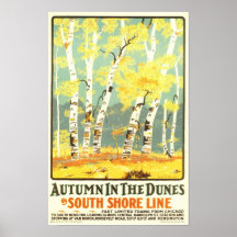 Autumn in the Dunes- South Shore Line Poster