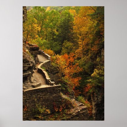 Autumn in Treman State Park Poster