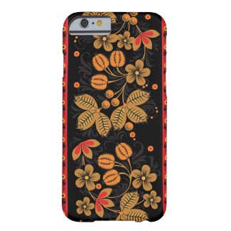 Autumn Khokhloma on Black Barely There iPhone 6 Case