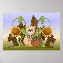 Autumn Kitty Poster