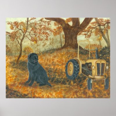 Autumn Labrador Print by Tinibaybeez