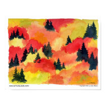 Autumn Lake "AUTUMN" Poster posters