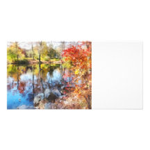 Autumn Lake Customized Photo Card