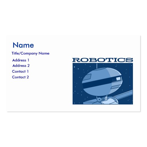 Autumn Lake "ROBOTICS!" Business Card (front side)