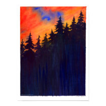Autumn Lake "SUNSET WOOD" Poster posters by mooncity Autumn Lake "SUNSET WOOD" Poster posters