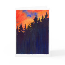 Autumn Lake "SUNSET WOODS" Greeting Card cards