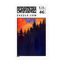 Autumn Lake "SUNSET WOODS" Postage postage