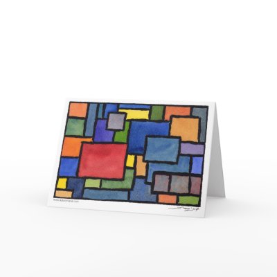 Autumn Lake "SWANKY SQUARES" Greeting Card by mooncity