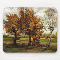 Autumn Landscape Four Trees, Vincent van Gogh mousepads by masterpiecesofart Autumn Landscape Four Trees, Vincent van Gogh mousepads