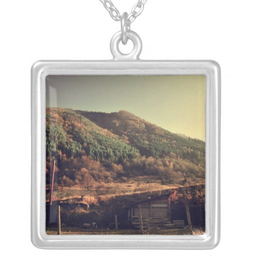 Autumn landscape personalized necklace
