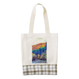 Autumn landscape painting zazzle HEART tote bag