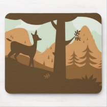 Autumn Landscape with Deer mousepads by billoneil Autumn Landscape with Deer mousepads